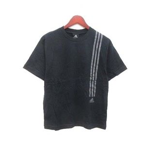 アディダス(adidas)のadidas Tシャツ カットソー クルーネック ワンポイント 半袖 M 黒(Tシャツ/カットソー(半袖/袖なし))