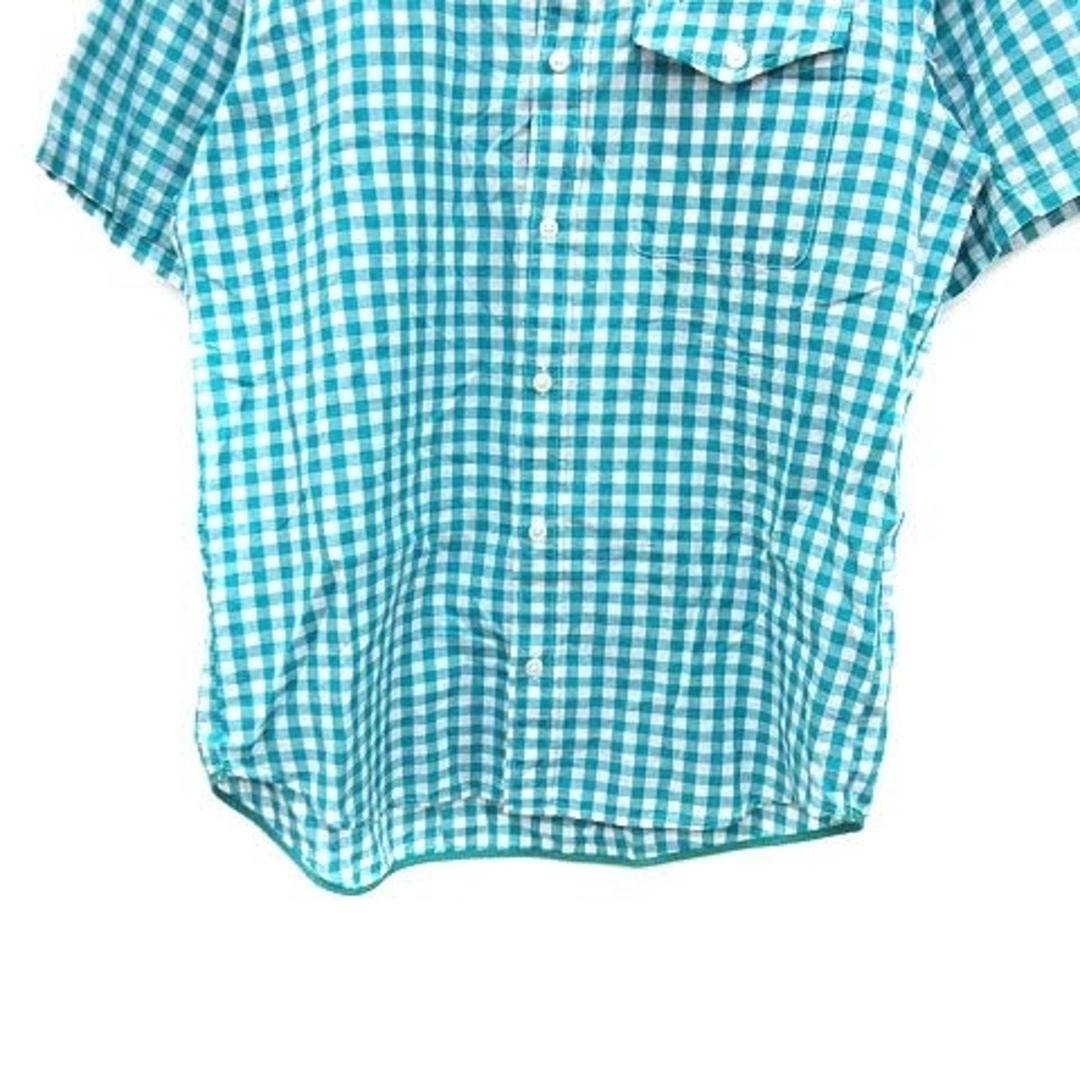 niko and...(ニコアンド)のニコアンド カジュアルシャツ 半袖 ギンガムチェック 麻混 リネン混 3 緑 メンズのトップス(シャツ)の商品写真
