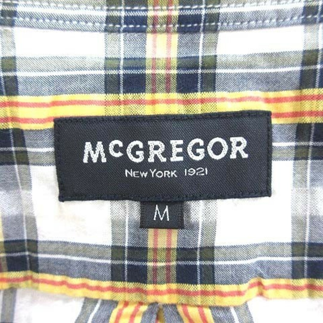 McGREGOR(マックレガー)のマックレガー マクレガー シャツ ボタンダウン 七分袖 チェック M 白 紺 メンズのトップス(シャツ)の商品写真