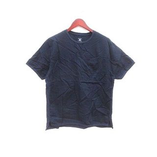 コムサコミューン(COMME CA COMMUNE)のコムサコミューン Tシャツ カットソー クルーネック 半袖 麻 リネン M 紺(Tシャツ/カットソー(半袖/袖なし))