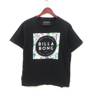 ビラボン(billabong)のビラボン Tシャツ カットソー クルーネック プリント 半袖 L 黒 白 緑 青(Tシャツ/カットソー(半袖/袖なし))