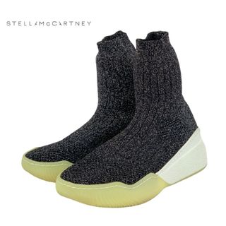 ステラマッカートニー STELLA McCARTNEY スニーカー 靴 シューズ ファブリック ブラック ソックススニーカー ロゴ ラメ ニット(スニーカー)