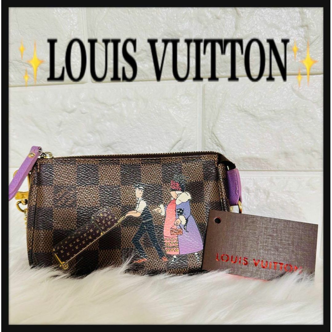 LOUIS VUITTON(ルイヴィトン)の【限定品・美品】ルイヴィトン ダミエ ミニポシェットアクセソワール イリュストル メンズのバッグ(ウエストポーチ)の商品写真