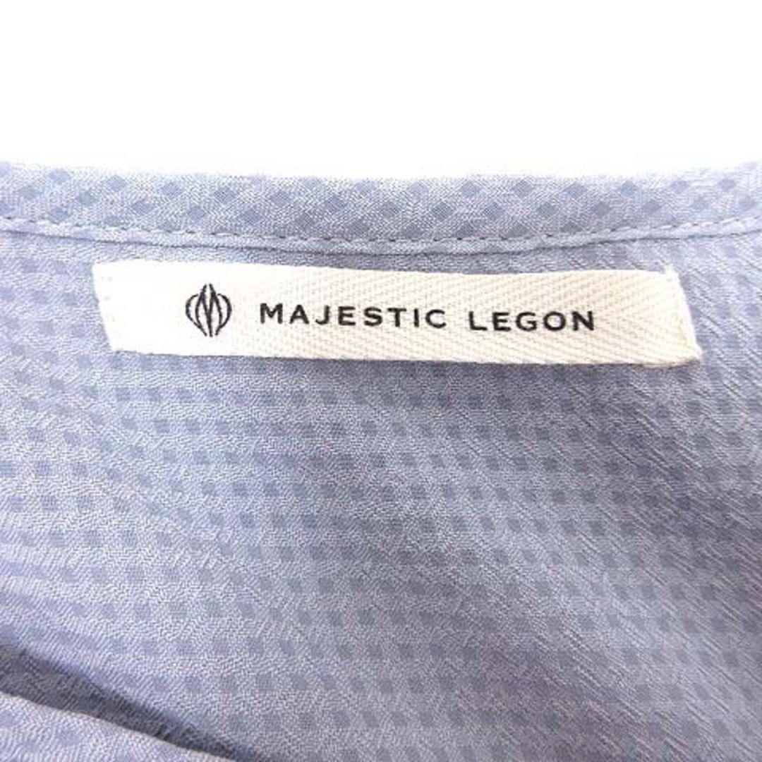 MAJESTIC LEGON(マジェスティックレゴン)のMAJESTIC LEGON ブラウス チェック 半袖 Free 青 ブルー レディースのトップス(シャツ/ブラウス(半袖/袖なし))の商品写真