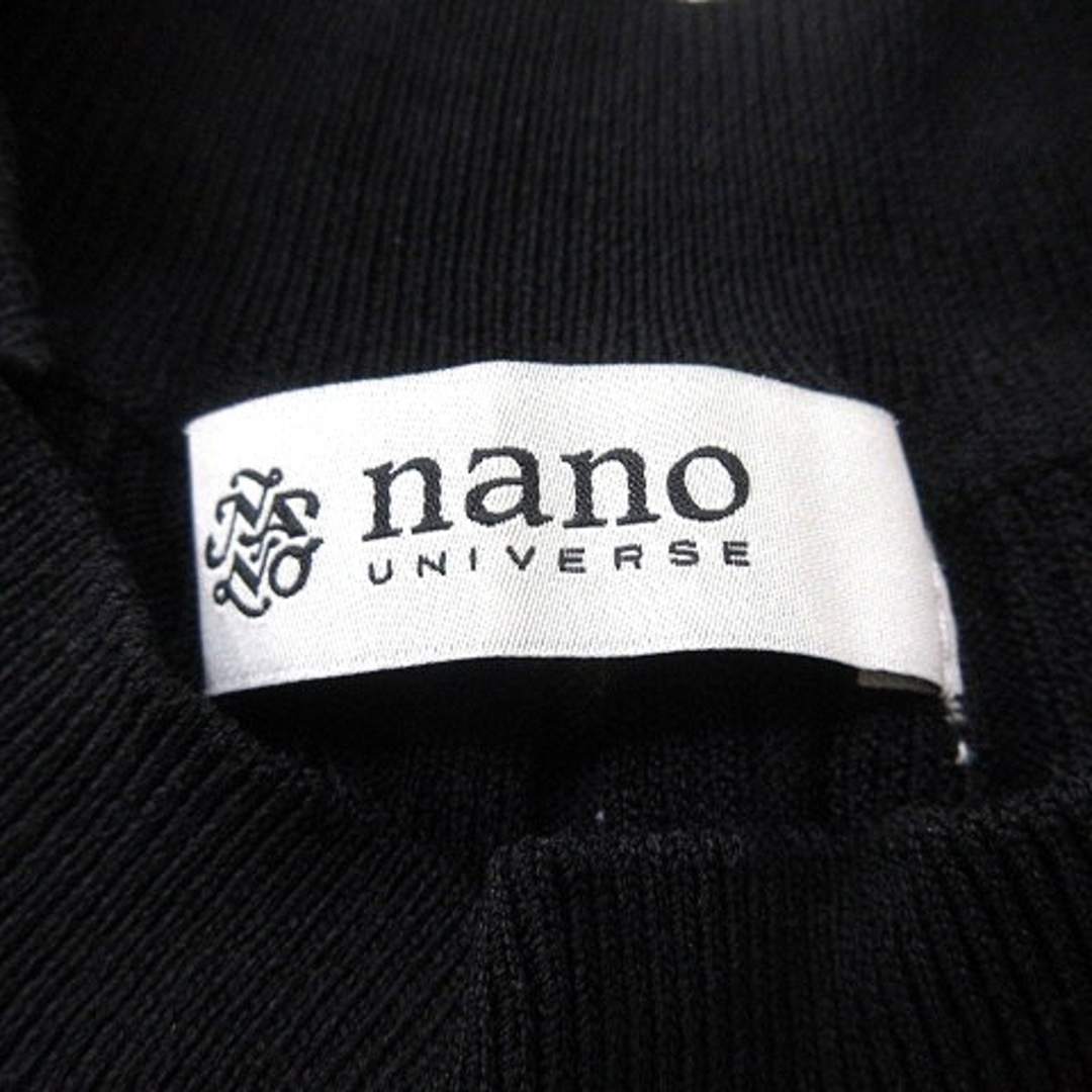 nano・universe(ナノユニバース)のナノユニバース ニット カットソー ハイネック ノースリーブ リブ 38 黒 レディースのトップス(ニット/セーター)の商品写真