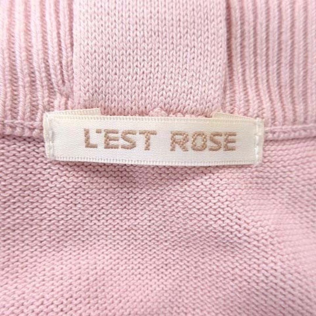 L'EST ROSE(レストローズ)のレストローズ ニット カットソー 半袖 オフショルダー リボン 2 ピンク レディースのトップス(ニット/セーター)の商品写真