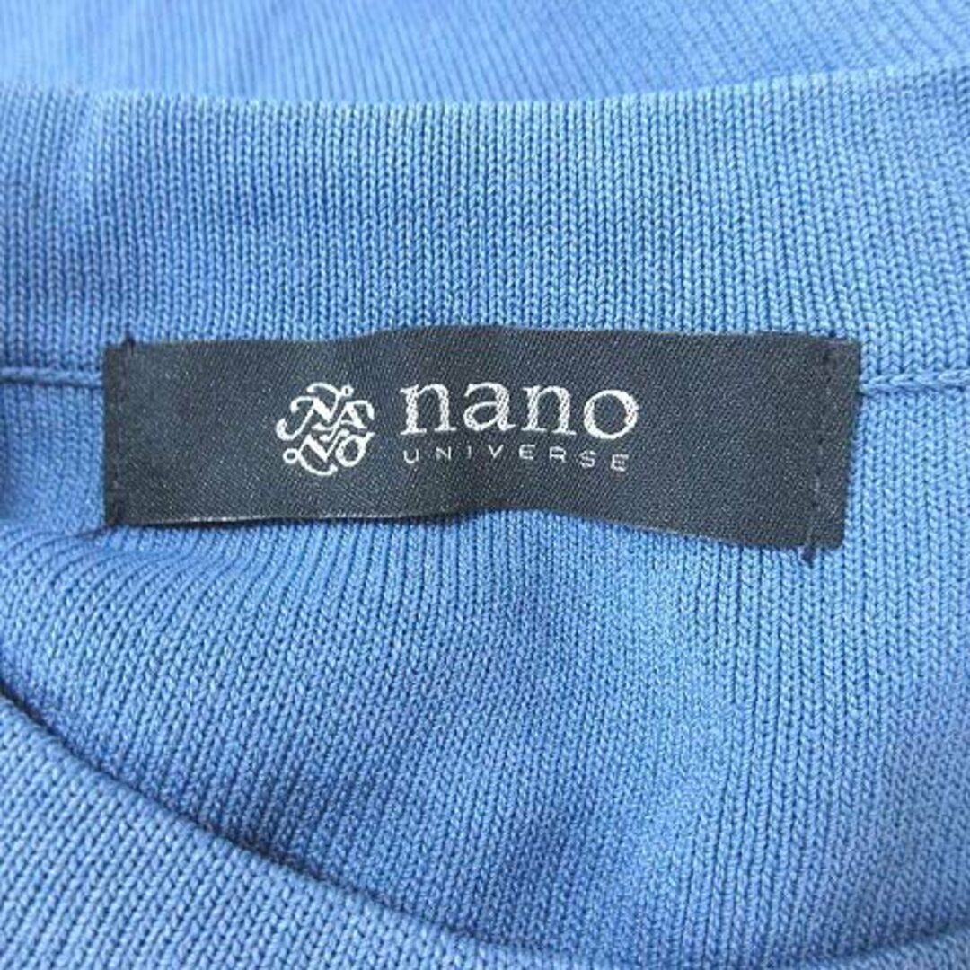 nano・universe(ナノユニバース)のナノユニバース リブニット カットソー 五分袖 ラウンドネック F 青 ブルー レディースのトップス(ニット/セーター)の商品写真