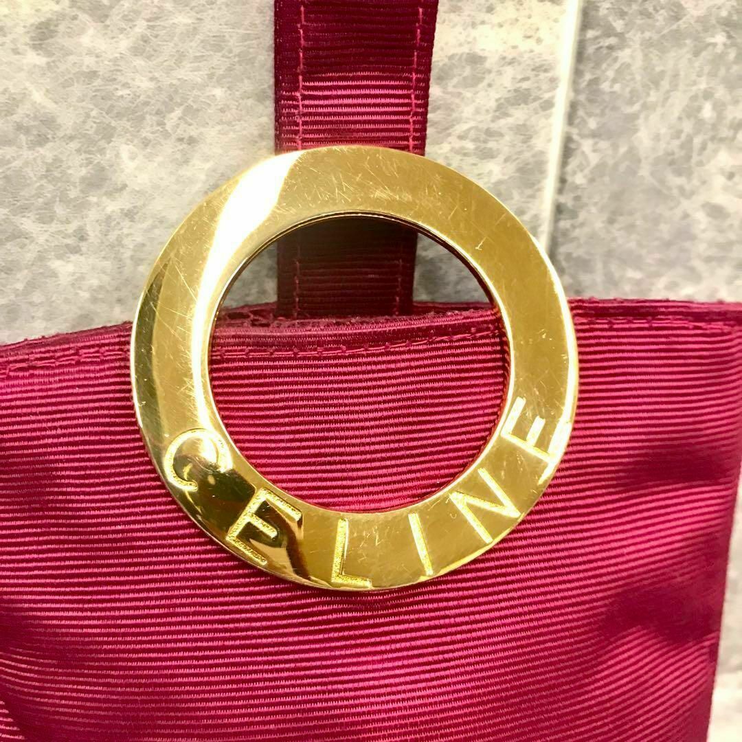 celine(セリーヌ)の⭐️良品⭐️ セリーヌ CELINE ポーチ ロゴサークル ポーチ パープル レディースのファッション小物(ポーチ)の商品写真