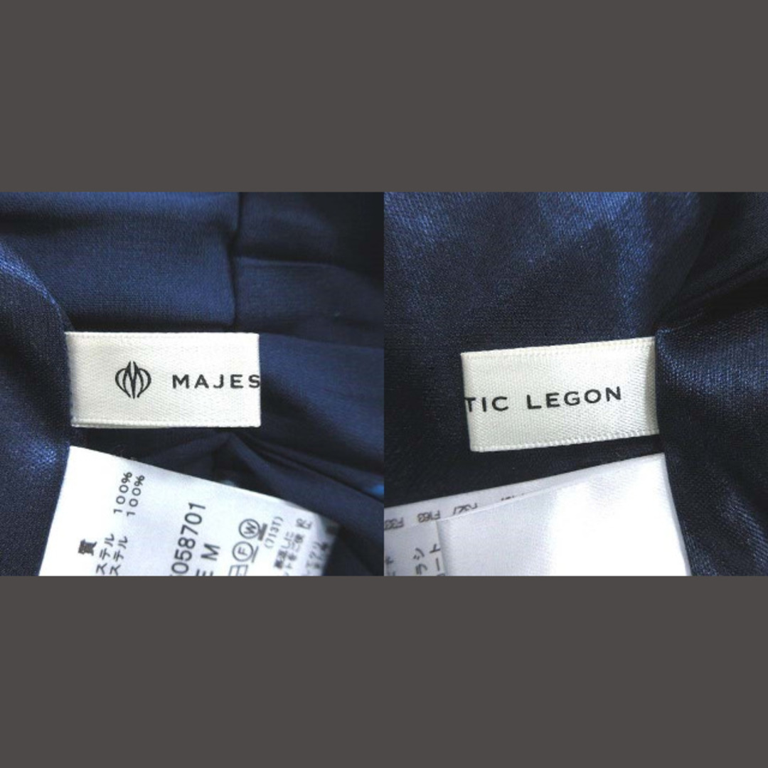MAJESTIC LEGON(マジェスティックレゴン)のマジェスティックレゴン プリーツスカート ロング 花柄 M 紺 ネイビー レディースのスカート(ロングスカート)の商品写真