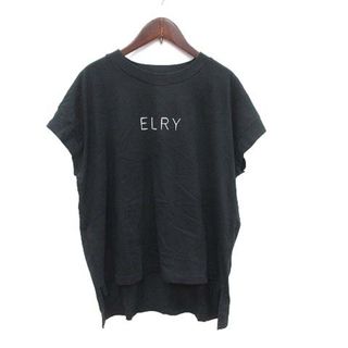 アザー(other)のブルーレイクマーケット Tシャツ フレンチスリーブ クルーネック プリント 黒(Tシャツ(半袖/袖なし))