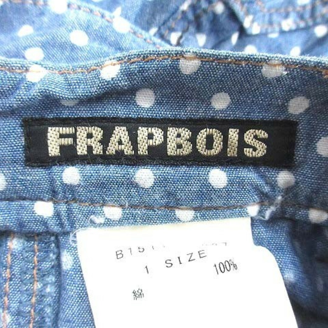 FRAPBOIS(フラボア)のフラボア サルエルパンツ サロペット クロップド丈 デニム ドット 1 青 レディースのパンツ(サルエルパンツ)の商品写真