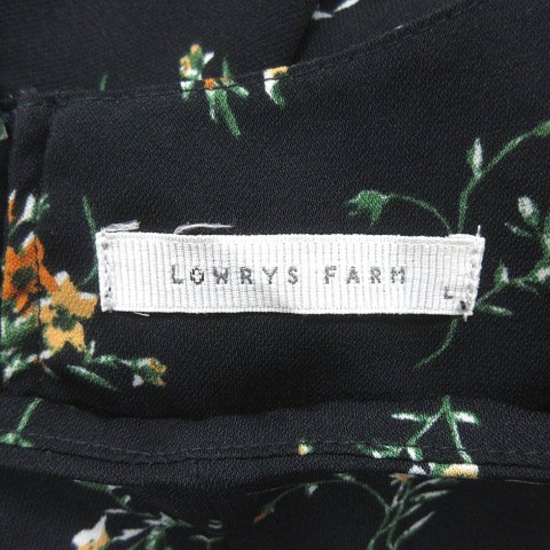 LOWRYS FARM(ローリーズファーム)のローリーズファーム パンツ オールインワン 花柄 ノースリーブ L 黒 ブラック レディースのパンツ(サロペット/オーバーオール)の商品写真