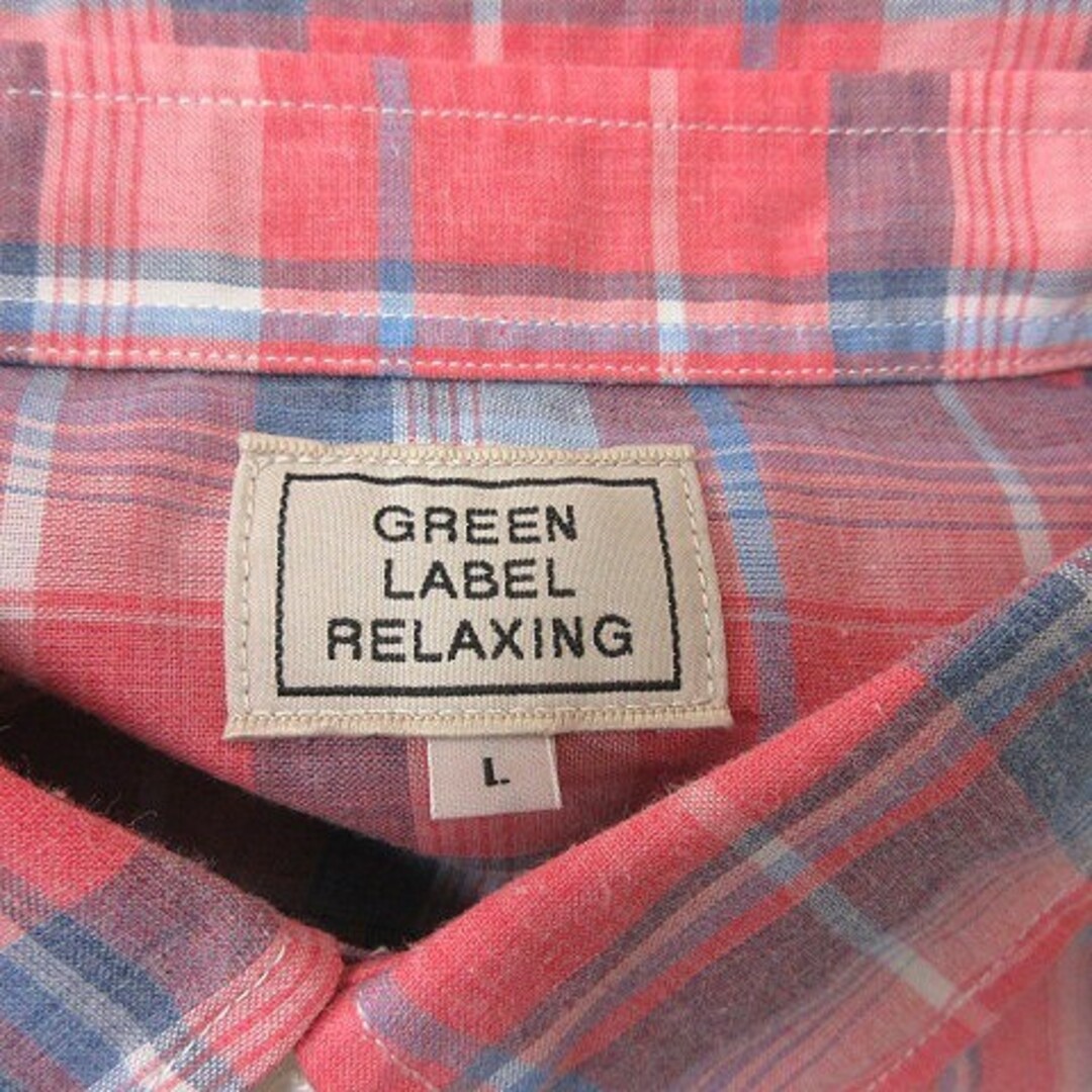 UNITED ARROWS green label relaxing(ユナイテッドアローズグリーンレーベルリラクシング)のグリーンレーベルリラクシング シャツ 七分袖 チェック L マルチカラー  メンズのトップス(シャツ)の商品写真