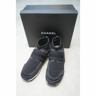 美品17AW CHANEL ソックス スニーカー G33070 黒417O▲