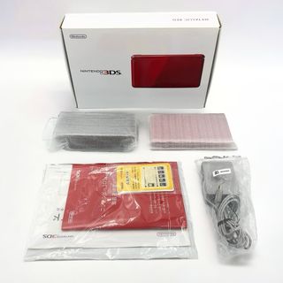 ニンテンドー3DS(ニンテンドー3DS)のほぼ新品 任天堂 ニンテンドー3DS 本体 フレアレッド(携帯用ゲーム機本体)