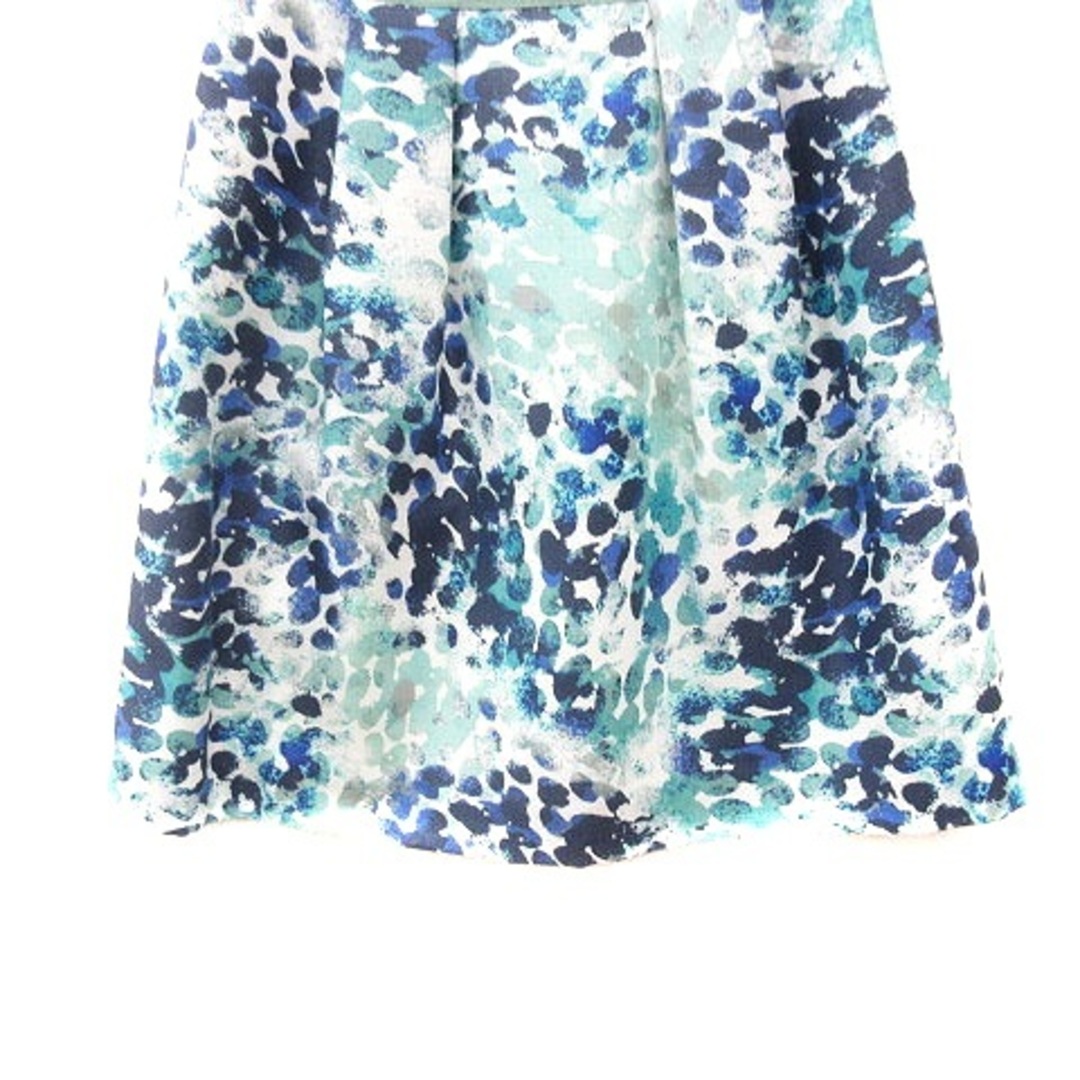 UNTITLED(アンタイトル)のアンタイトル UNTITLED フレアスカート ひざ丈 総柄 1 青 ブルー レディースのスカート(ひざ丈スカート)の商品写真
