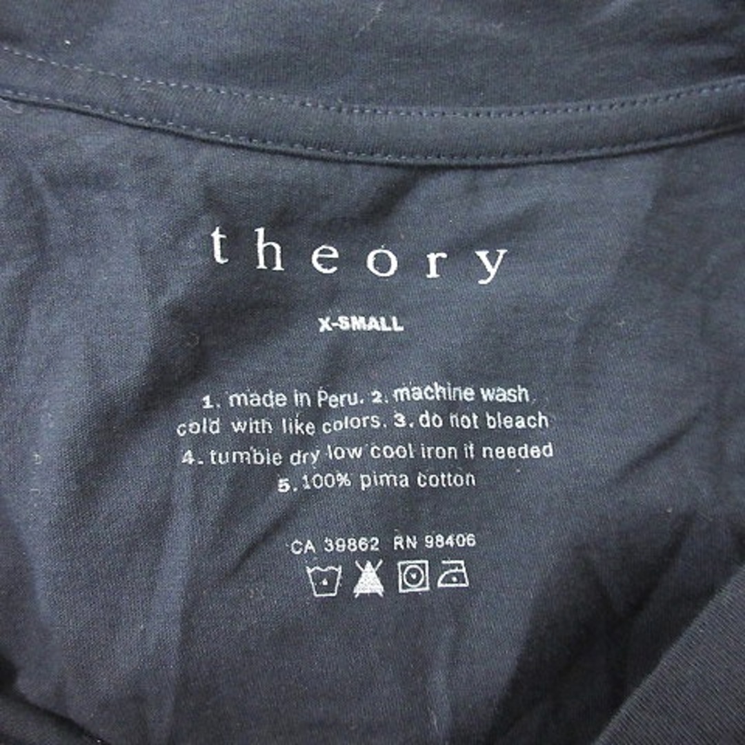 theory(セオリー)のセオリー Tシャツ カットソー Vネック 半袖 XS 黒 ブラック /YI レディースのトップス(Tシャツ(半袖/袖なし))の商品写真