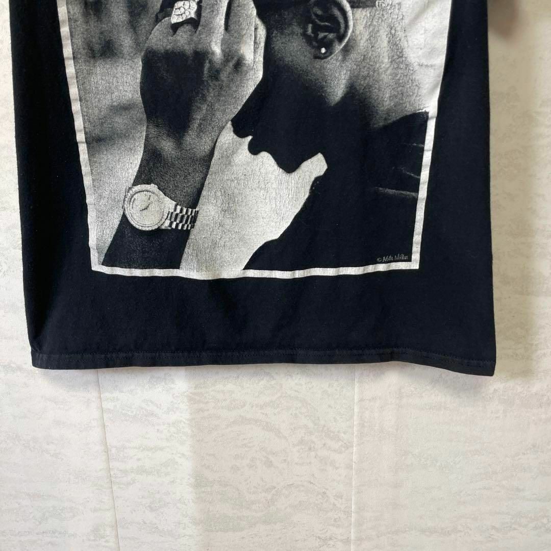 MUSIC TEE(ミュージックティー)の2PAC　ツーパック　サイズＭ　半袖Ｔシャツ　黒ブラック　コットンシャツ　古着 メンズのトップス(Tシャツ/カットソー(半袖/袖なし))の商品写真