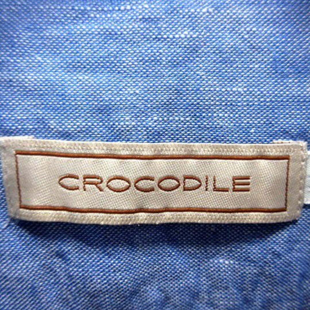 Crocodile(クロコダイル)のクロコダイル CROCODILE シャツ ブラウス 長袖 麻 リネン LL 青 レディースのトップス(シャツ/ブラウス(長袖/七分))の商品写真