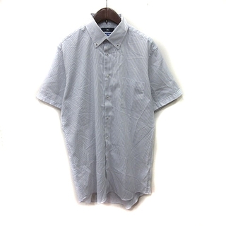 ミズノ(MIZUNO)のミズノ ドレスシャツ ワイシャツ ボタンダウン 半袖 ストライプ ベージュ 白 (シャツ)