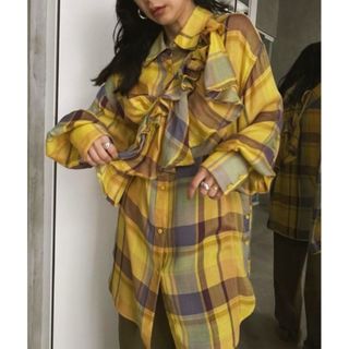 アメリヴィンテージ(Ameri VINTAGE)のアメリ MADRAS CHECK FRILL COLLAR SHIRT(シャツ/ブラウス(長袖/七分))