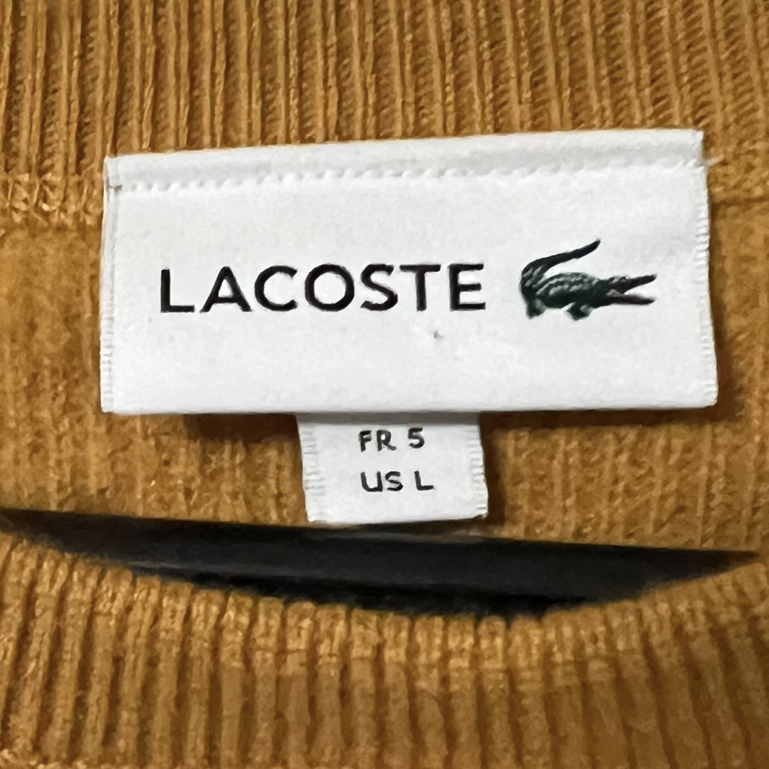 LACOSTE(ラコステ)のLACOSTEラコステ　ニット　セーター　イエロー　ワンポイント　大きいサイズ レディースのトップス(ニット/セーター)の商品写真