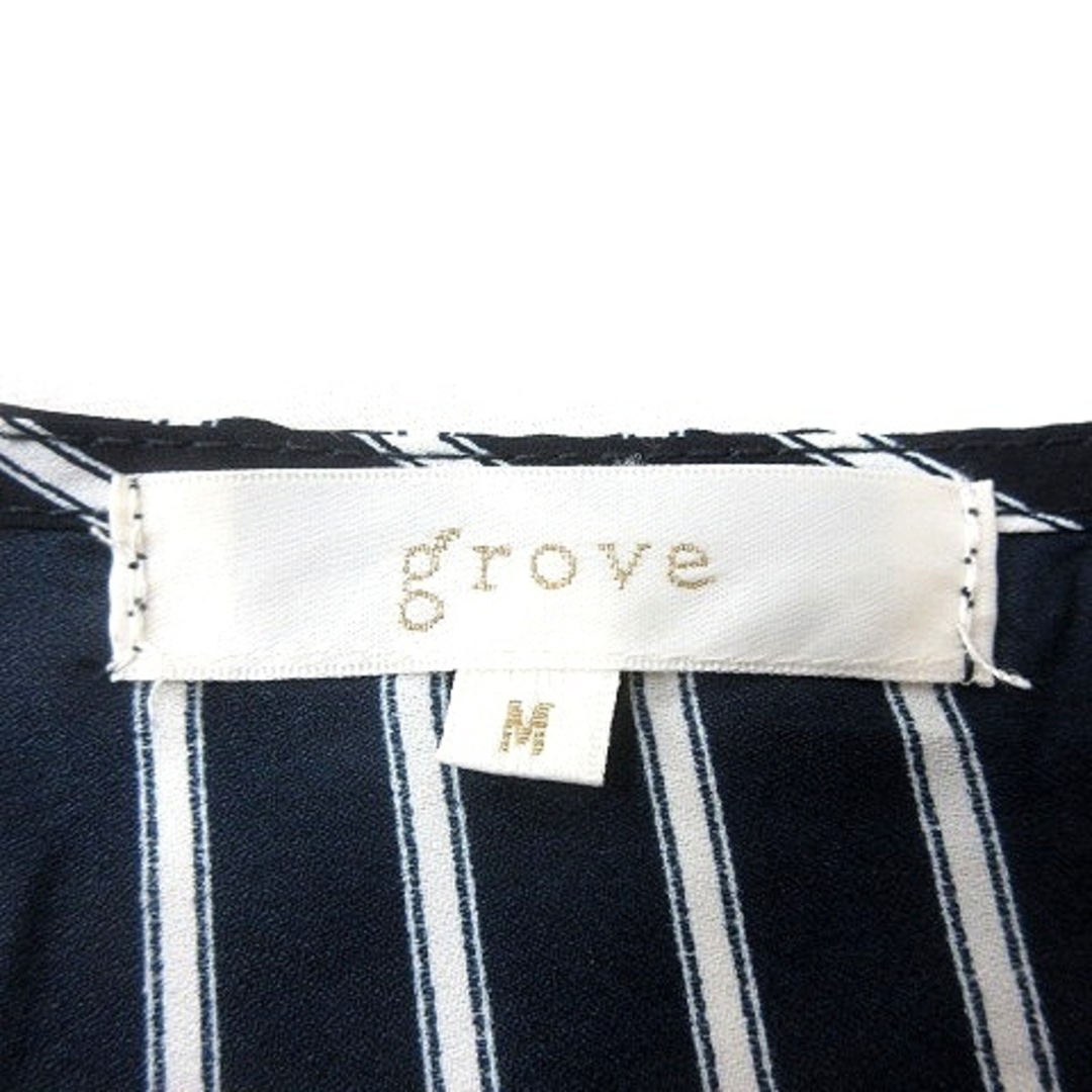 grove(グローブ)のグローブ grove ブラウス ストライプ 長袖 M 紺 ネイビー /MN レディースのトップス(シャツ/ブラウス(長袖/七分))の商品写真