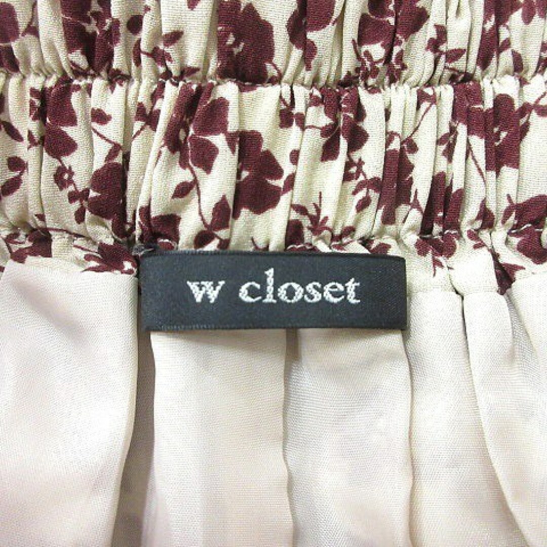 w closet(ダブルクローゼット)のダブルクローゼット w closet フレアスカート ロング 花柄 F ベージュ レディースのスカート(ロングスカート)の商品写真