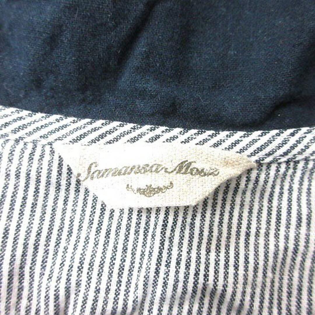 SM2(サマンサモスモス)のサマンサモスモス SM2 ブラウス ストライプ 半袖 麻混 リネン混 F グレー レディースのトップス(シャツ/ブラウス(半袖/袖なし))の商品写真