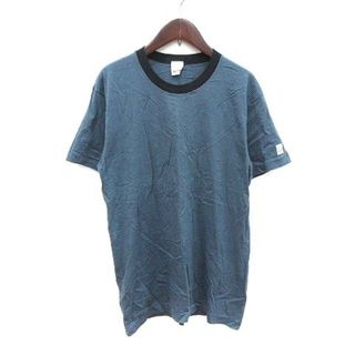 モスキーノ(MOSCHINO)のモスキーノ Tシャツ カットソー 半袖 ラウンドネック ボーダー M 青 ブルー(Tシャツ/カットソー(半袖/袖なし))