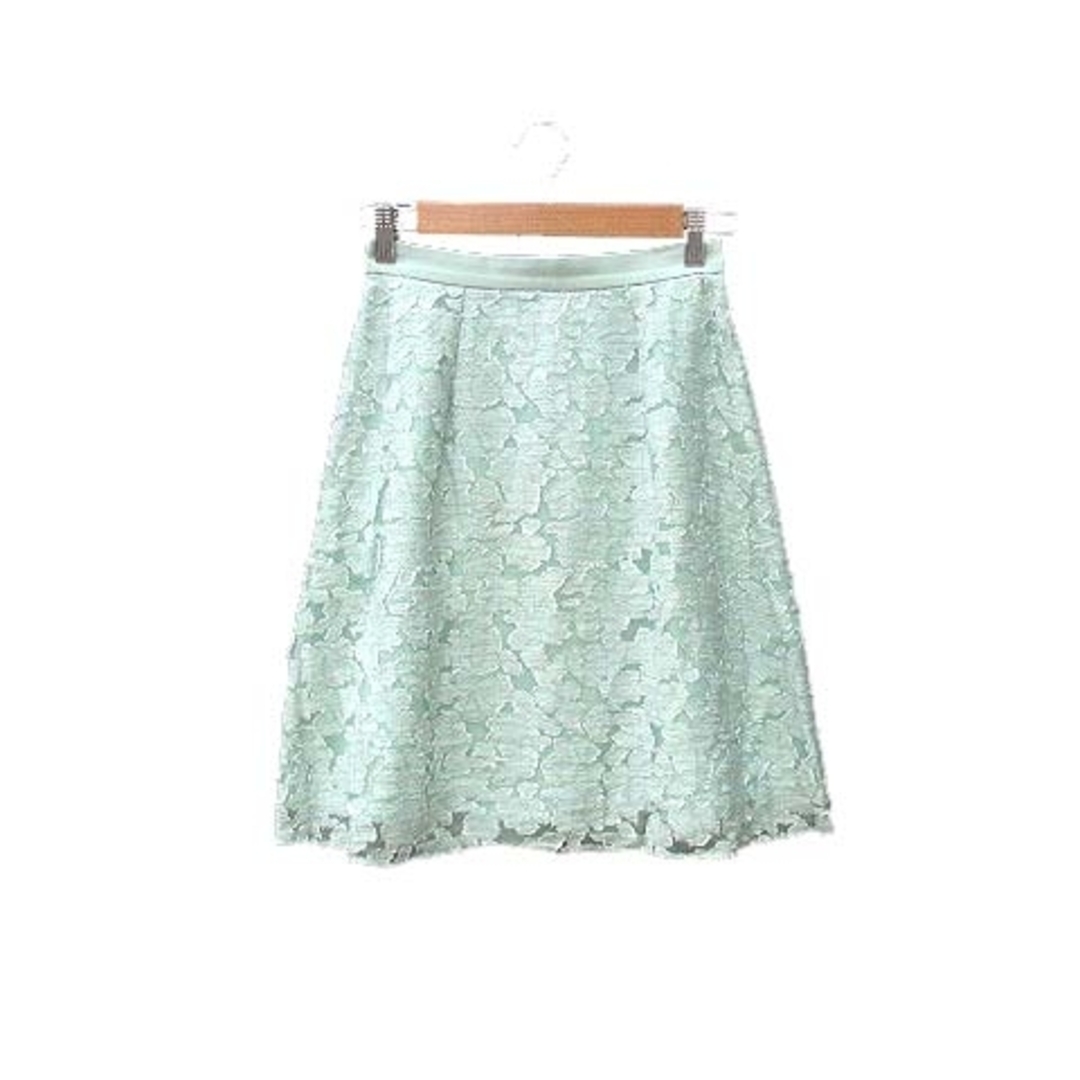 UNTITLED(アンタイトル)のUNTITLED フレアスカート ひざ丈 総柄 1 緑 ミントグリーン /YK レディースのスカート(ひざ丈スカート)の商品写真