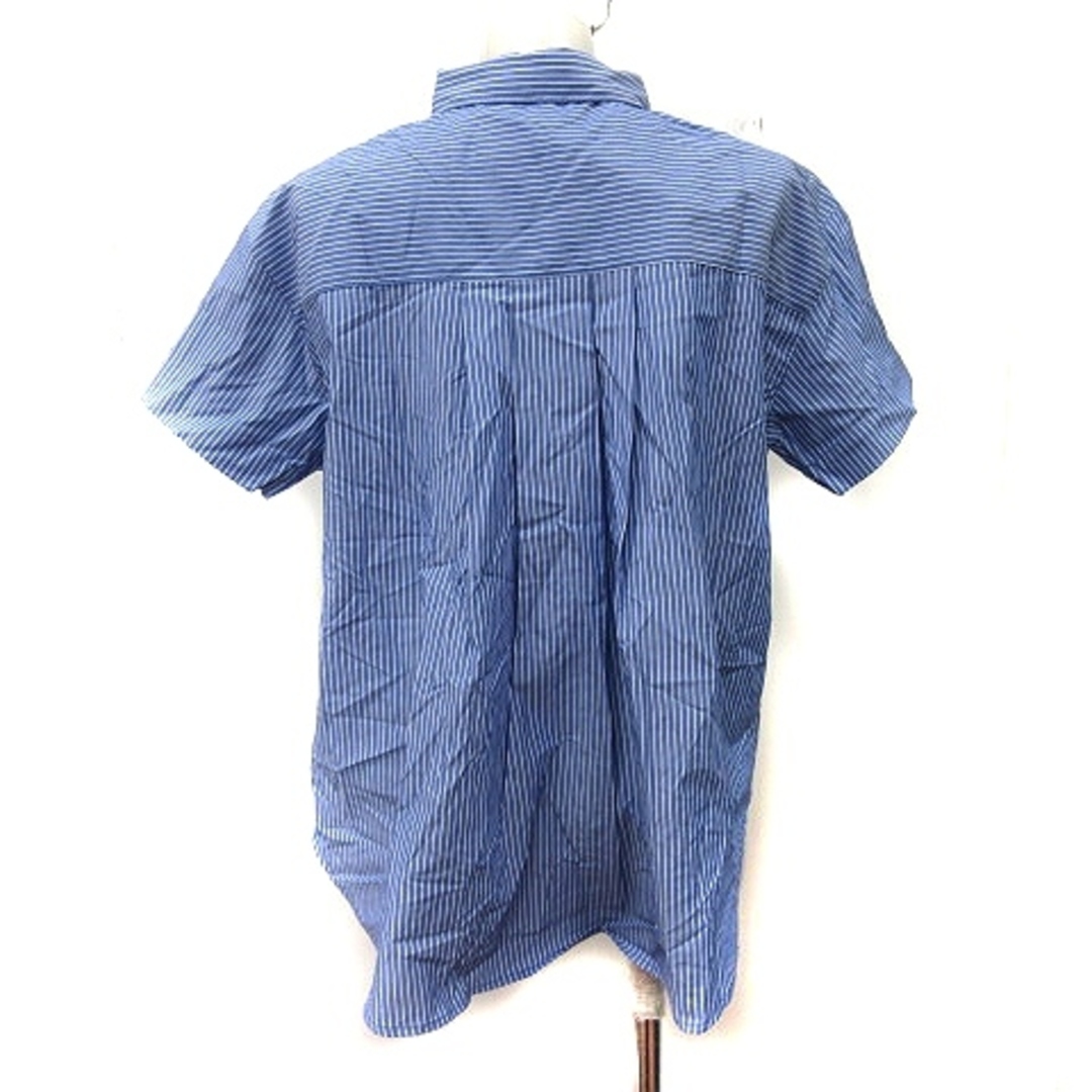AfternoonTea(アフタヌーンティー)のアフタヌーンティー シャツ ブラウス ストライプ 半袖 MR 紺 ネイビー レディースのトップス(シャツ/ブラウス(半袖/袖なし))の商品写真
