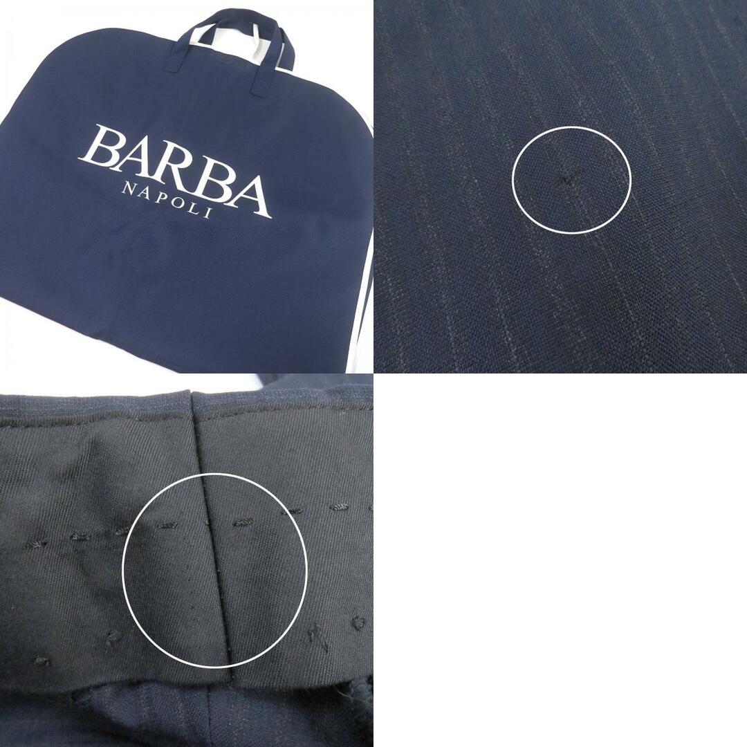 未使用品□BARBA バルバ ウール100％ ストライプ柄 上下セットアップ シングルスーツ ネイビー 44 イタリア製 正規品 メンズ ビジネス◎ メンズのスーツ(セットアップ)の商品写真