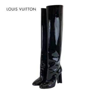 ルイヴィトン(LOUIS VUITTON)のルイヴィトン LOUIS VUITTON シルエットライン ブーツ ロングブーツ 靴 シューズ パテント ブラック(ブーツ)