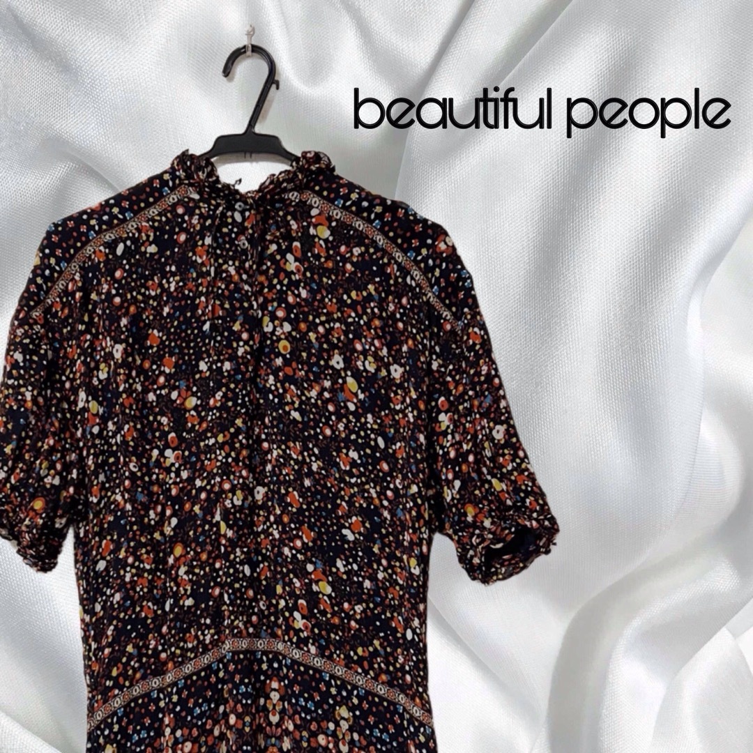 beautiful people(ビューティフルピープル)の【美品】beautiful people ビューティフルピープル　花柄ワンピース レディースのワンピース(ミニワンピース)の商品写真