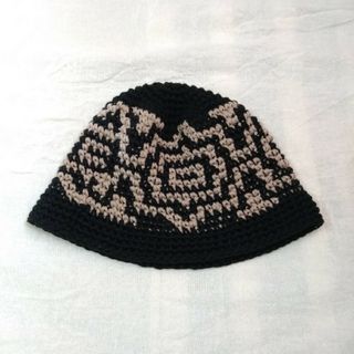 クラッシャーハット　バケットハット　ビーニー　ニット帽　ハンドメイド　コットン