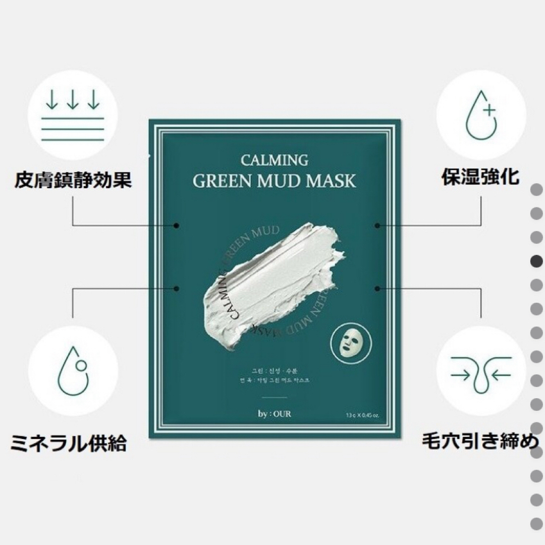 グリーン 10枚セット コスメ/美容のスキンケア/基礎化粧品(パック/フェイスマスク)の商品写真