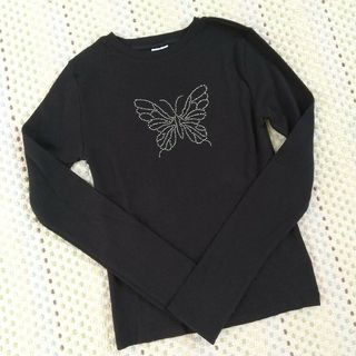 ザラ(ZARA)の【新品未使用】ZARAザラ リブ編みカットソー ブラック(Tシャツ/カットソー)