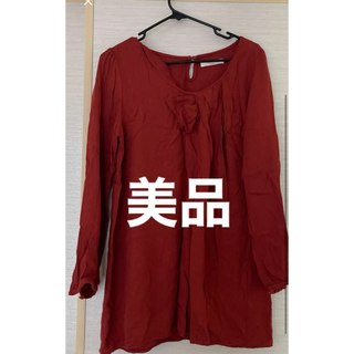 chocol raffine robe - ショコラフィネローブ レッド レディースチュニック フリーサイズ レッド 美品