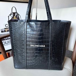 バレンシアガ(Balenciaga)のBALENCIAGA エブリデイトートS クロコ型押し　エンボス　トートバッグ(トートバッグ)