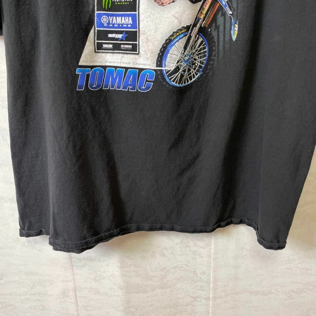 オフロード　バイクレース　ヤマハ　モンスター　サイズ2ＸＬ　黒ブラックメンズ古着 メンズのトップス(Tシャツ/カットソー(半袖/袖なし))の商品写真