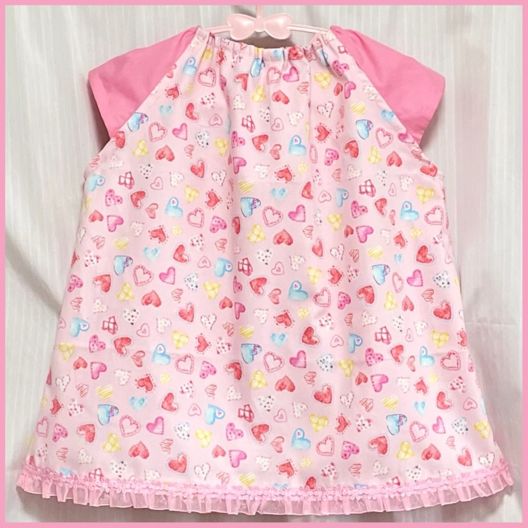 【 おかか様専用 】スモック２点セット　ユニコーン　ハート キッズ/ベビー/マタニティのキッズ服女の子用(90cm~)(その他)の商品写真