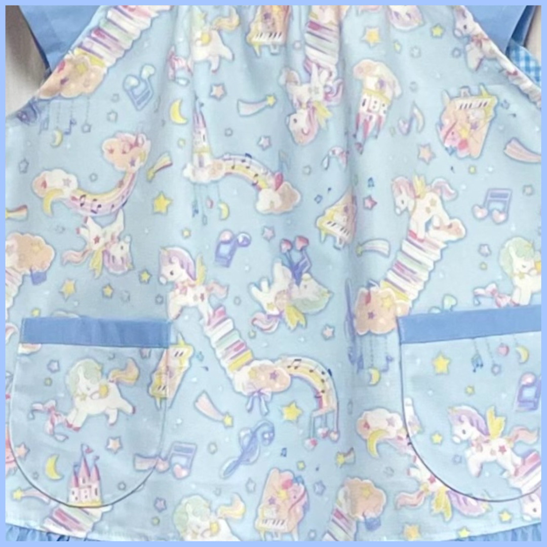 【 おかか様専用 】スモック２点セット　ユニコーン　ハート キッズ/ベビー/マタニティのキッズ服女の子用(90cm~)(その他)の商品写真