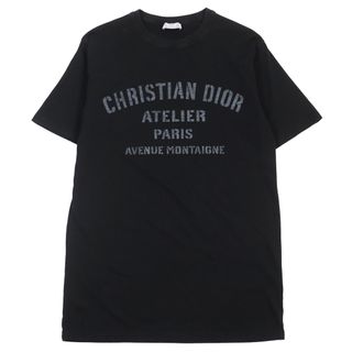 ディオールオム(DIOR HOMME)の美品○DIOR ディオール オム 21SS 043J615A0589 ATELIER アトリエ コットン100% フロントロゴプリント クルーネック 半袖Ｔシャツ ブラック XS イタリア製 正規品 メンズ(Tシャツ/カットソー(半袖/袖なし))