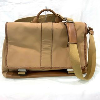 コーチ(COACH)のCOACH コーチ メンズ ビジネスバッグ ブリーフケース ショルダー A3K-5738  ベージュ ブラウン レザー 大きめ 【中古】KB-8280(ショルダーバッグ)