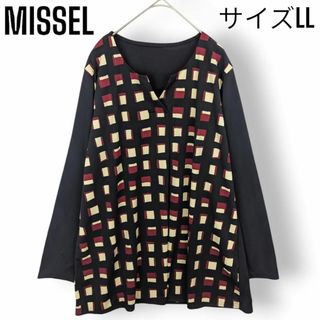 ミゼール(MISSEL)の【美品】MISSEL ミゼール チェック チュニック カットソー トップス LL(チュニック)