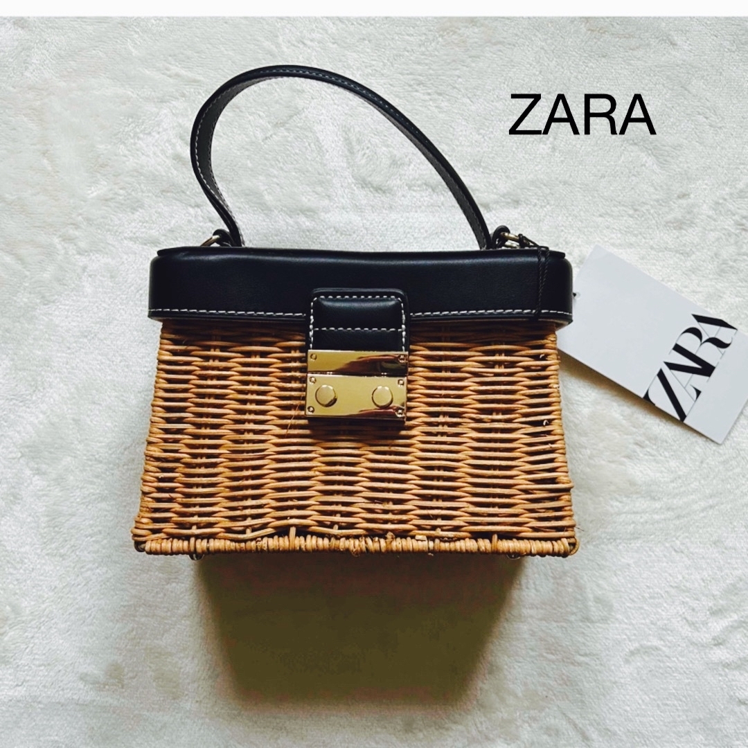 ZARA(ザラ)のZARA  カゴバック　ラタンミノディエール　新品未使用 レディースのバッグ(かごバッグ/ストローバッグ)の商品写真