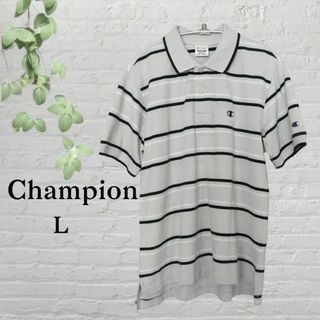 Champion - Champion チャンピオン　ゴルフ　ポロシャツ　グレーボーダーL