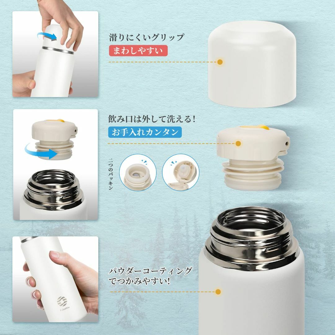 【色: ホワイト】FJbottle 水筒 580ml 真空断熱2ウェイボトル 直 インテリア/住まい/日用品のキッチン/食器(弁当用品)の商品写真