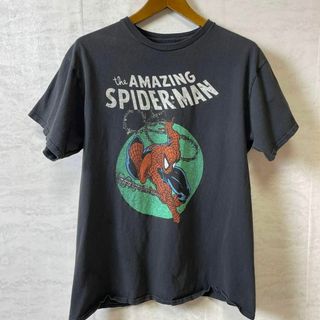 マーベル(MARVEL)のマーベル　スパイダーマン　半袖Ｔシャツ　黒灰　オーバーサイズＬ　メンズ　古着(Tシャツ/カットソー(半袖/袖なし))